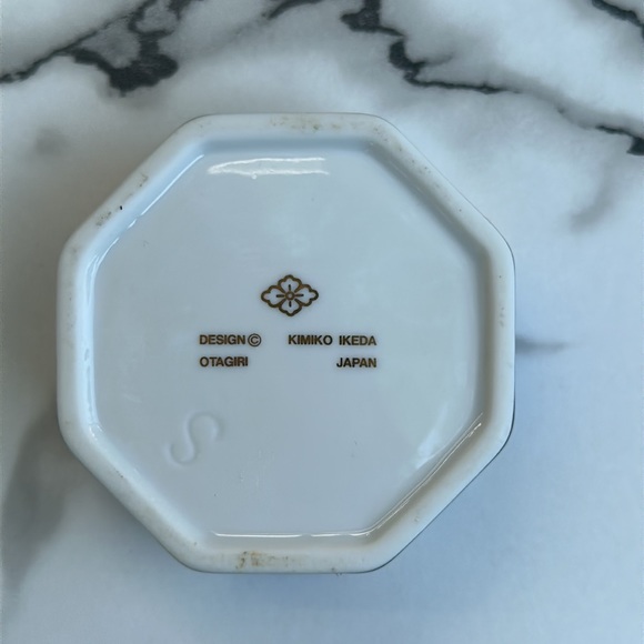 Vintage Porcelain Otagiri Kimiko Ikeda Japan Seashell Print Lidded Trinket Box - Picture 5 of 5